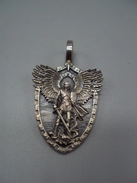 Купити Кулон подвеска амулет святой Архангел Михаил серебро 925 проба вес 19,49 г авторская работа №15560