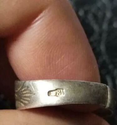 Серебряное кольцо с короной 19 век Российская империя kf567 (Срібна каблучка з короною 19 століття Де купити