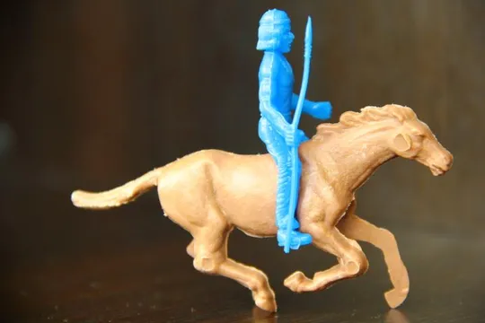 индеец с копьем на коне 50-52мм MPC США Продаж