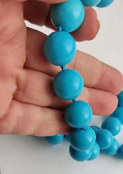 Красивое колье из натуральных камней лазурного цвета, прессованная бирюза mg655 Де купити