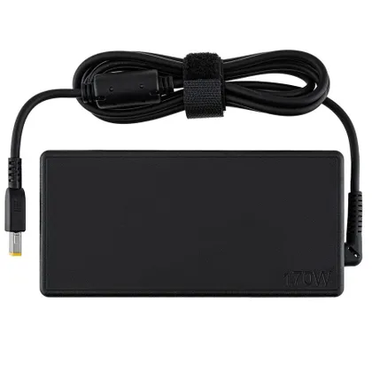 фото, Оригінальний блок живлення для ноутбука LENOVO 20V, 8.5A, 170W, USB+pin (Square 5 Pin DC Plug), black, RECTANGULAR