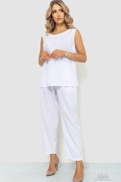 Костюм женский классический, цвет белый, 102R5219 Ціна