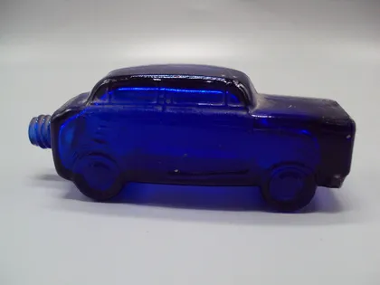 фото, Бутылочка парфюмерная флакон от духов машина автомобиль Ралли синяя одеколон (есть скол) №18641