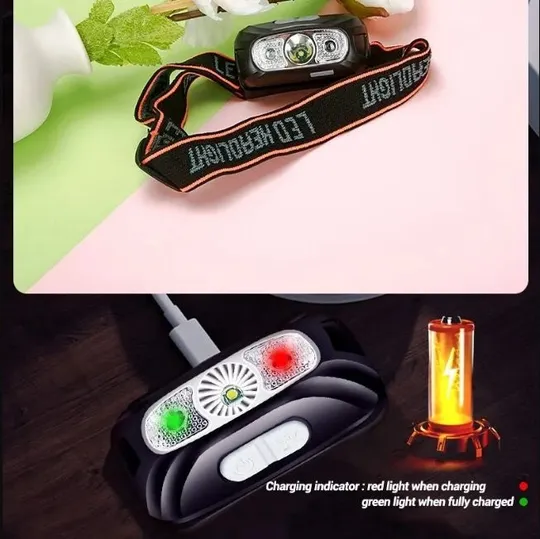 Налобний ліхтарик з інфрачервоним датчиком руху + вбудований акумулятор Продаж