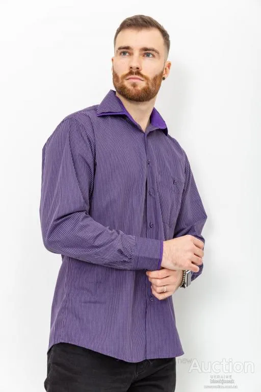 Рубашка мужская в полоску, цвет фиолетовый, 131R151013 З аукціону