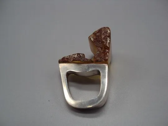 Кольцо перстень янтарь авторская работа серебро 875 проба вес 16,77 г 18-18,5 размер новое №14374 Інтернет-аукціон