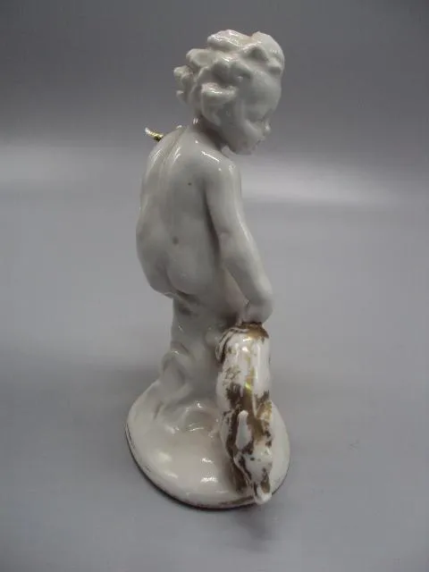 Фигура фарфор Германия Carl Scheidig KG Гревенталь путти мальчик с поросятами ребенок и поросята Продаж