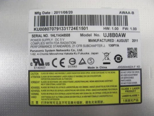 №137-7 DVD-привод UJ8A0 UJ8B0AW для Packard Bell Easynote LS11 P7YS0 оригінал Продаж