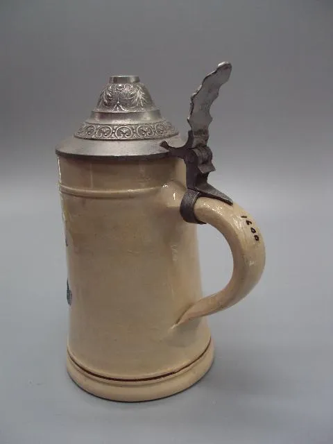 Пивной бокал с крышкой керамика Германия кружка пивная wehl hekemm's 0,5 л высота 17,5 см (№838) Недорого