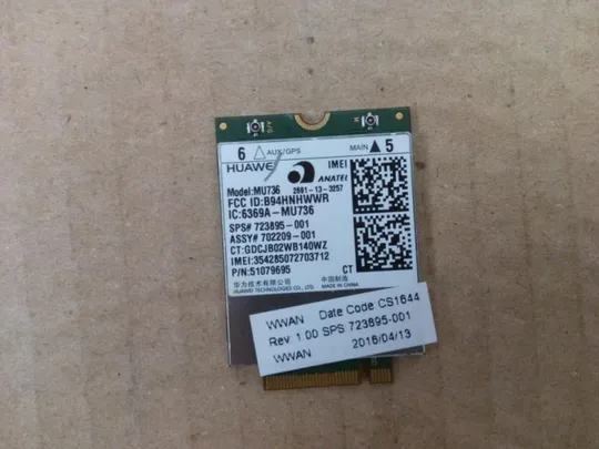 номер0014-11 3G модем MU736 723895-001 для HP 650 G1 440 G0 450 430 G1 G3 430 440 450 640 720 810 840 820 G1 zbook 15 g3 оригінал Ціна