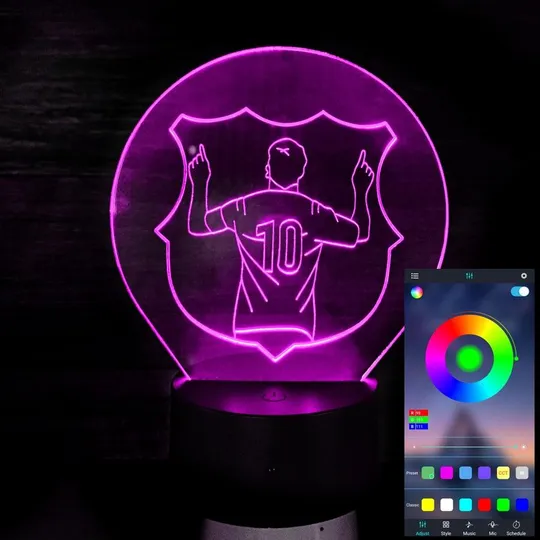 Акриловий світильник-нічник керування з телефона Мессі tty-n002024 Ціна