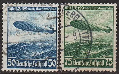 1936 - Рейх - Дирижабль Гінденбург Mi.606-607 _гаш Ціна