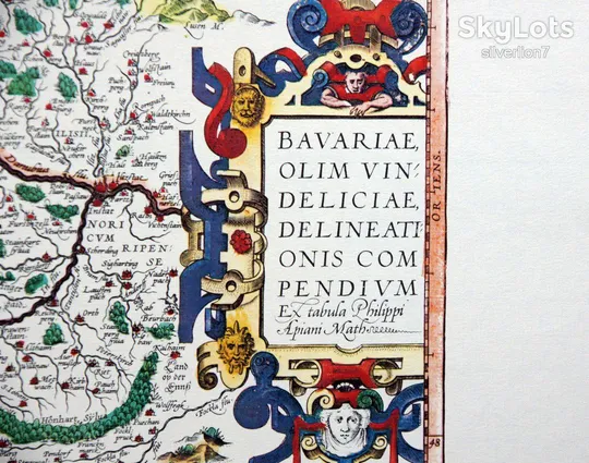 Старовинна мапа карта Баварії на папері верже 1595 Abraham Ortelius Інтернет-аукціон