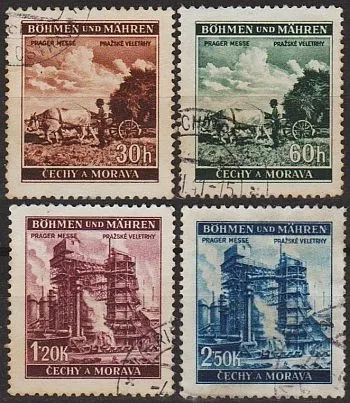 1941 - Рейх - Богемія - Ярмарок у Празі Mi.75-78  _гаш 8,0 € Ціна