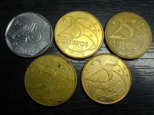 Купити 25 сентавос Бразилія (порічниця) 5шт, всі різні