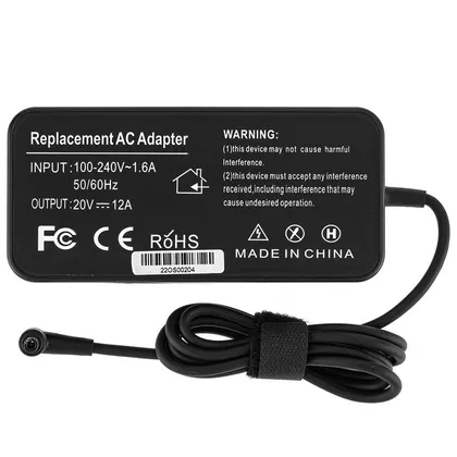 фото, Блок живлення для ноутбука ASUS 20V, 12A, 240W, 6.0*3.7мм-PIN, (Replacement AC Adapter) black (без кабелю!)