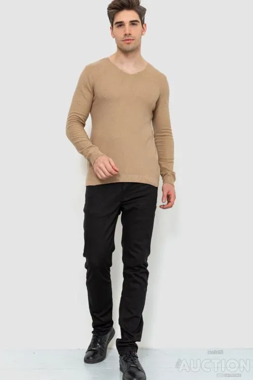 Купити Свитер мужской однотонный, цвет бежевый, 214R2003