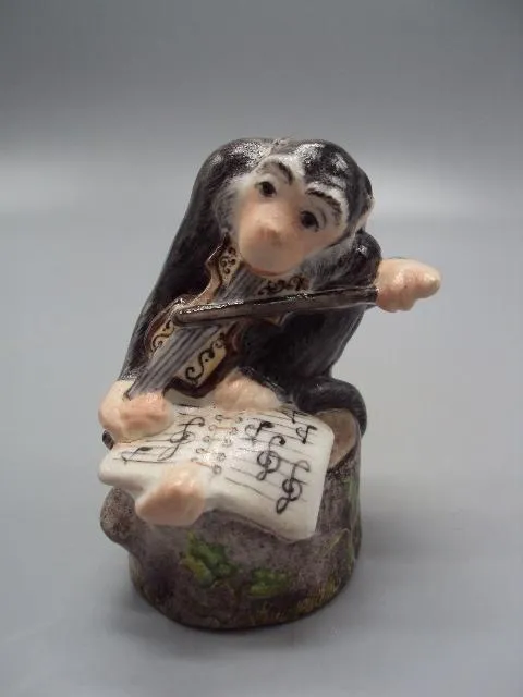 Фигура фарфор статуэтка ЛФЗ обезьяна квартет мартышка со скрипкой и нотами скрипач 8,7 см №14465 Ціна