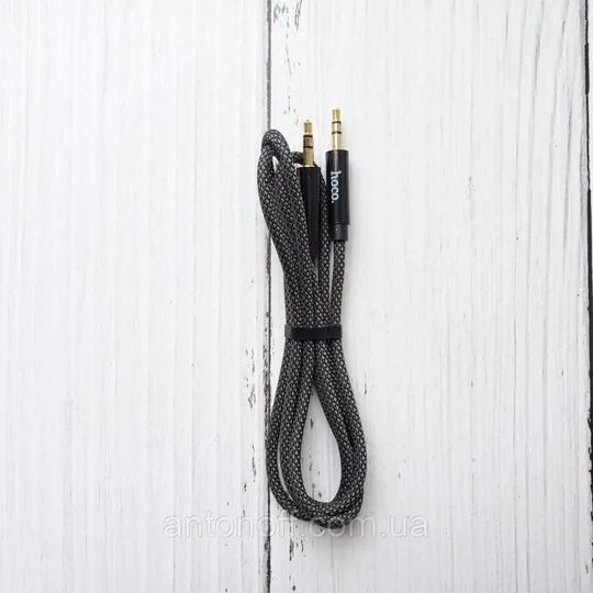 Аудіо кабель Aux Hoco UPA19 mini-Jack 3.5mm to 3.5mm черный 1 метр З аукціону