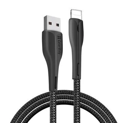 Дата кабель USB 2.0 AM to Lightning 1.0m led black ColorWay (CW-CBUL034-BK) Ціна