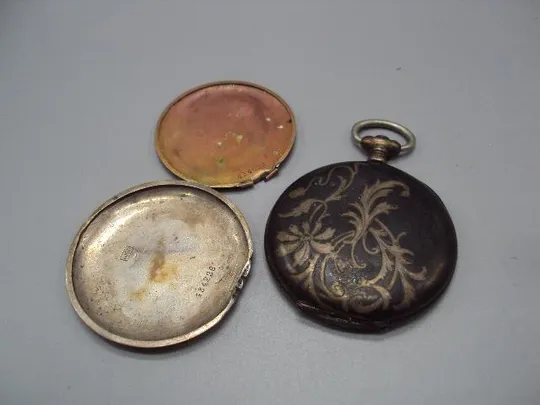 Копус Tavannes watch Co карманные часы цветы листья серебро 800 проба клеймо птица вес 39,17г №14615 Продаж