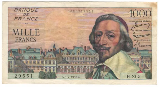 1000 франків 1956 року Франція Ціна