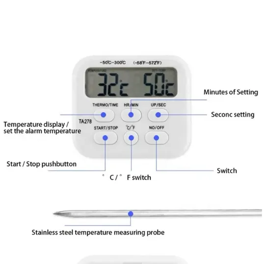 Термометр кухонний  з виносним датчиком від -50 до 300 °C (TA278) Продаж
