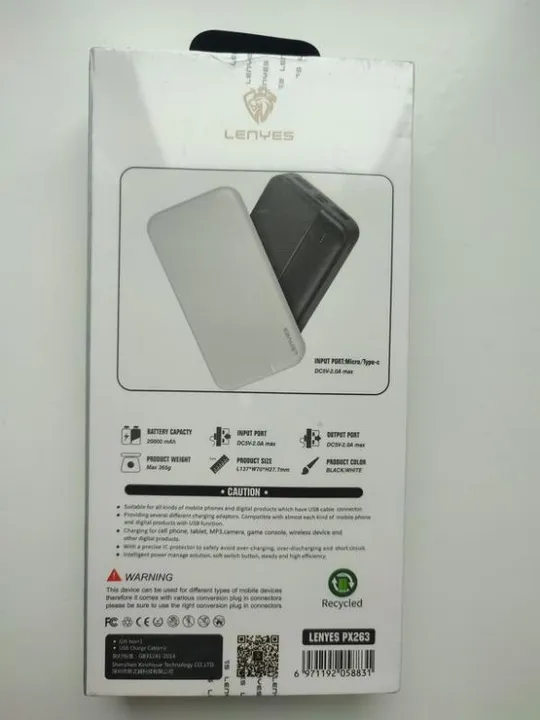 Зовнішній акумулятор power bank lenyes px263 20000mah Де купити