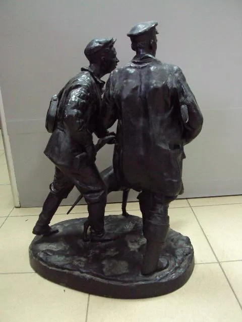 Фигура металл скульптура охотники с собакой охота высота 54,5 см вес 19,24 кг №13159 Продаж