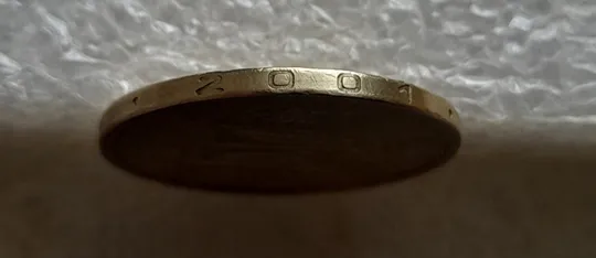 (7491) 1 гривня 2001 1АД1 широкий кант реверса + круговий виробіток штампа (1 гривна 2001) Інтернет-аукціон