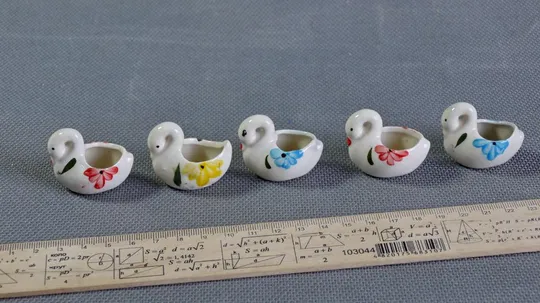 Купити Лебеди лебедь мини набор 5шт старый советский фарфор фигурка статуетка БУ лебіді порцелянові
