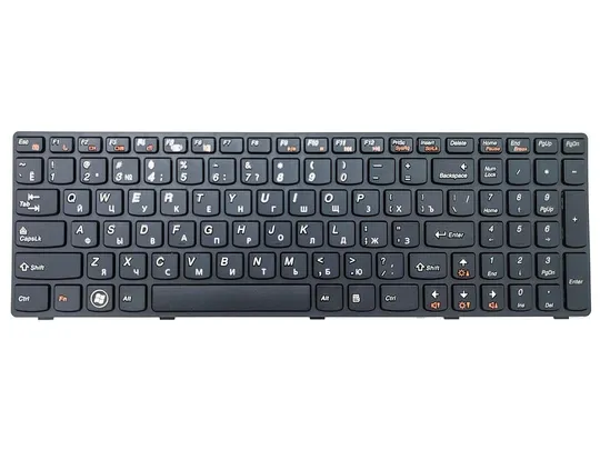 Клавиатура для LENOVO Z580, Z580A, Z580AM, Z580AF ( RU Black, Черная рамка). Оригинал З аукціону