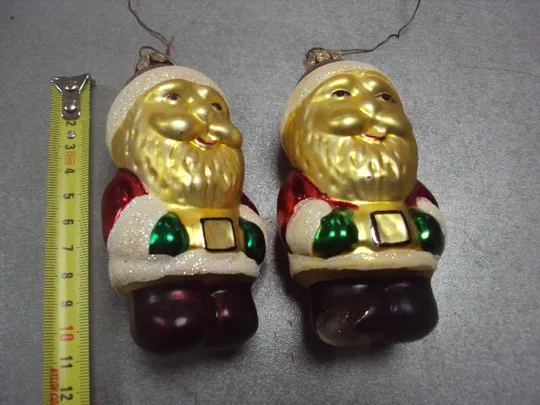 Купити Елочная игрушка подвесная дед мороз стекло лот 2 шт №9979