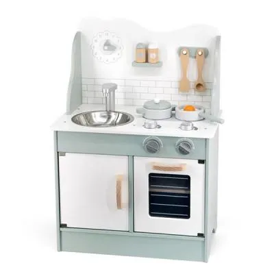 Игровой набор Viga Toys кухня из дерева с аксессуарами PolarB зеленая (44048) Ціна