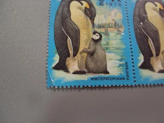 Купити марки сцепка СССР 1978 императорский пингвин фауна Животный мир Антарктики негаш №3479