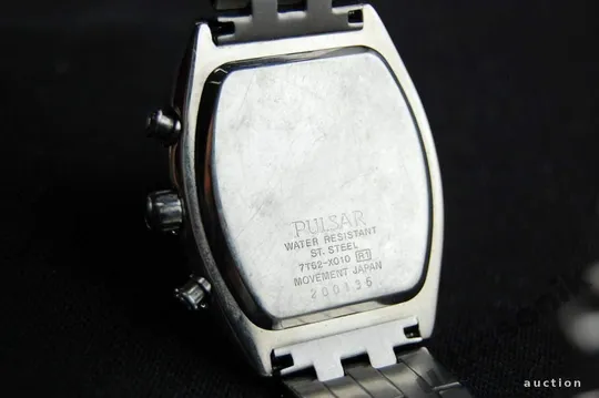 Годинник наручний хронограф PULSAR WR 30м мех.Seiko кал.7T62 черный Japan Вживане Інтернет-аукціон