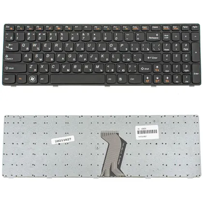 фото, Клавіатура для ноутбука LENOVO (G580, G585, N580, N585, Z580, Z585) rus, black, black frame