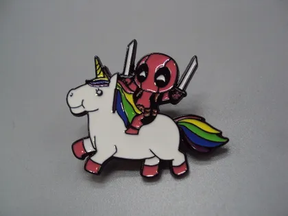 фото, Значок пін Дедпул на єдинорозі Deadpool Marvel єдиноріг Марвел знак брошка №18493