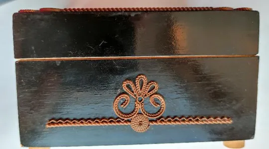 Винтажная деревянная шкатулка для драгоценностей, узоры из медной проволоки,  bm459 Де купити