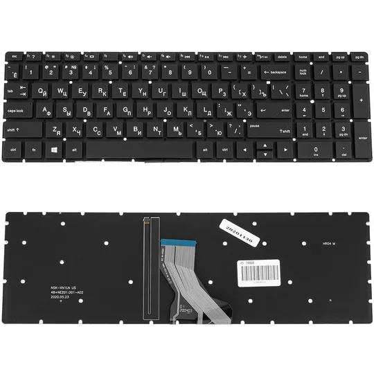 Купити Клавіатура для ноутбука HP (250 G7, 255 G7 series) rus, black, без фрейма, підсвічування клавіш