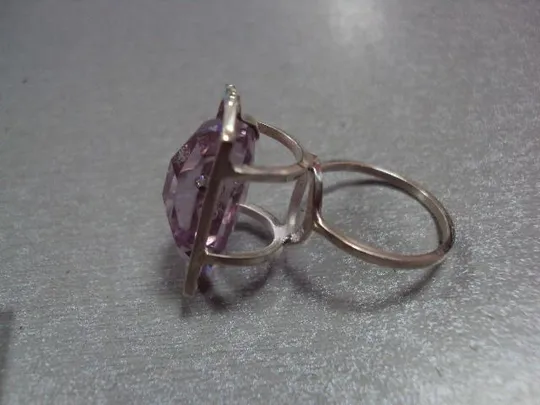 Купити Комплект серьги кольцо 19 размер и подвеска кулон аметист серебро 925 проба 24,69 г клейм нет №13086