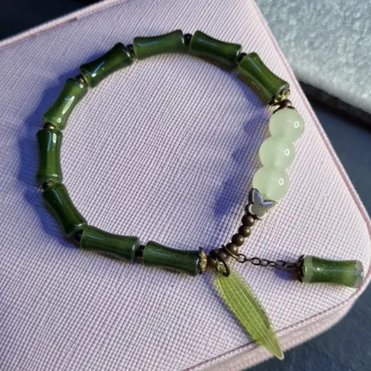 фото, Браслет бамбук з підвісками