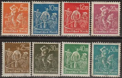 фото, 1922 - Німеччина - Стандарт - Робітники Mi.238-45 _3,10 € _Повна **/*
