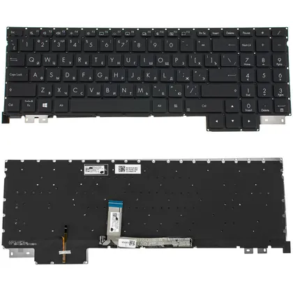 фото, Клавіатура для ноутбука ASUS (H5600 series), rus, black, без кадру, підсвічування клавіш