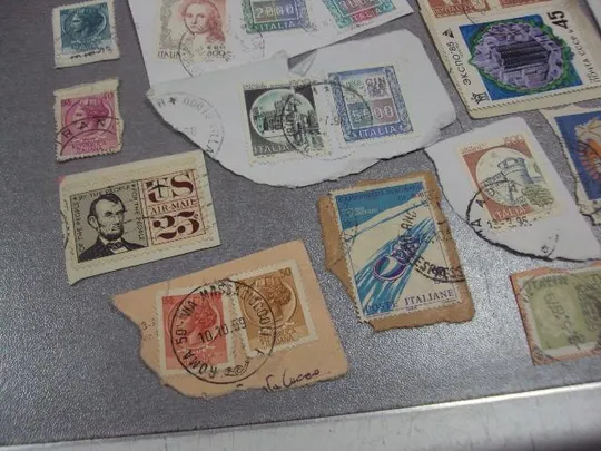 марки наклеенные на бумагу Италия, Венгрия, СССР, США, Канада стандарт лот №3693 З аукціону