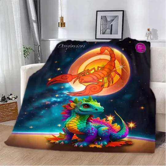 Плед 3D авторский со знаком зодиака на 2024 год Скорпион 2763_A 12884 160х200 см Ціна