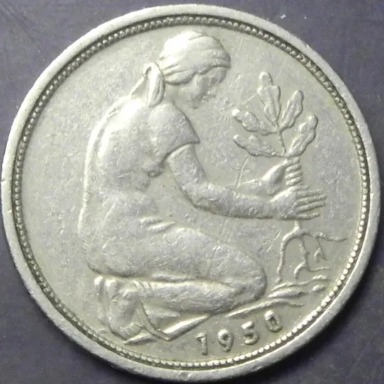 50 пфенігів 1950 F ФРН Ціна