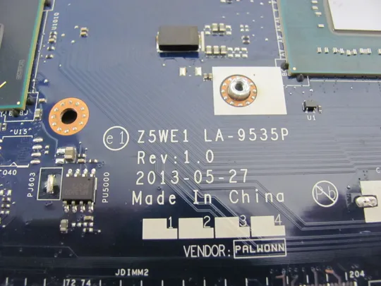 номер0030-3 материнська плата Mainboard Материнка Основна плата Системна плата Плата системи Laptop motherboard мамка  ноутбучна плата  Z5WE1 LA-9535P SR0VQ для Acer Aspire E1-530, E1-570, V1-570, Gateway NV570 оригінал З аукціону