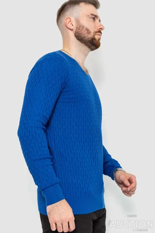 Свитер мужской однотонный, цвет синий, 235R1394 З аукціону