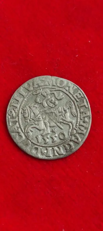 монета Полугрош Литва погоня рыцарь серебро 1550г jn218 Ціна